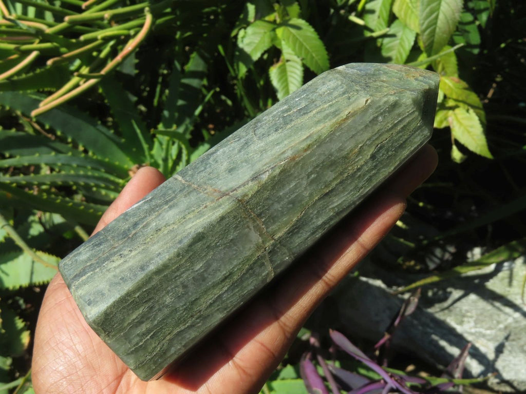 Polished Banded Green Fuchsite Crystal Points x 3 From Madagascar - TopRock