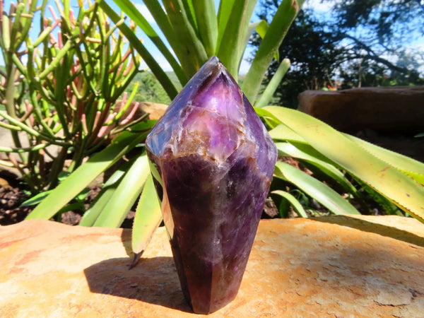 Polished Deep Purple Gemmy Chevron Amethyst Quartz Crystal Points x 12 From Kolomo, Zambia - TopRock