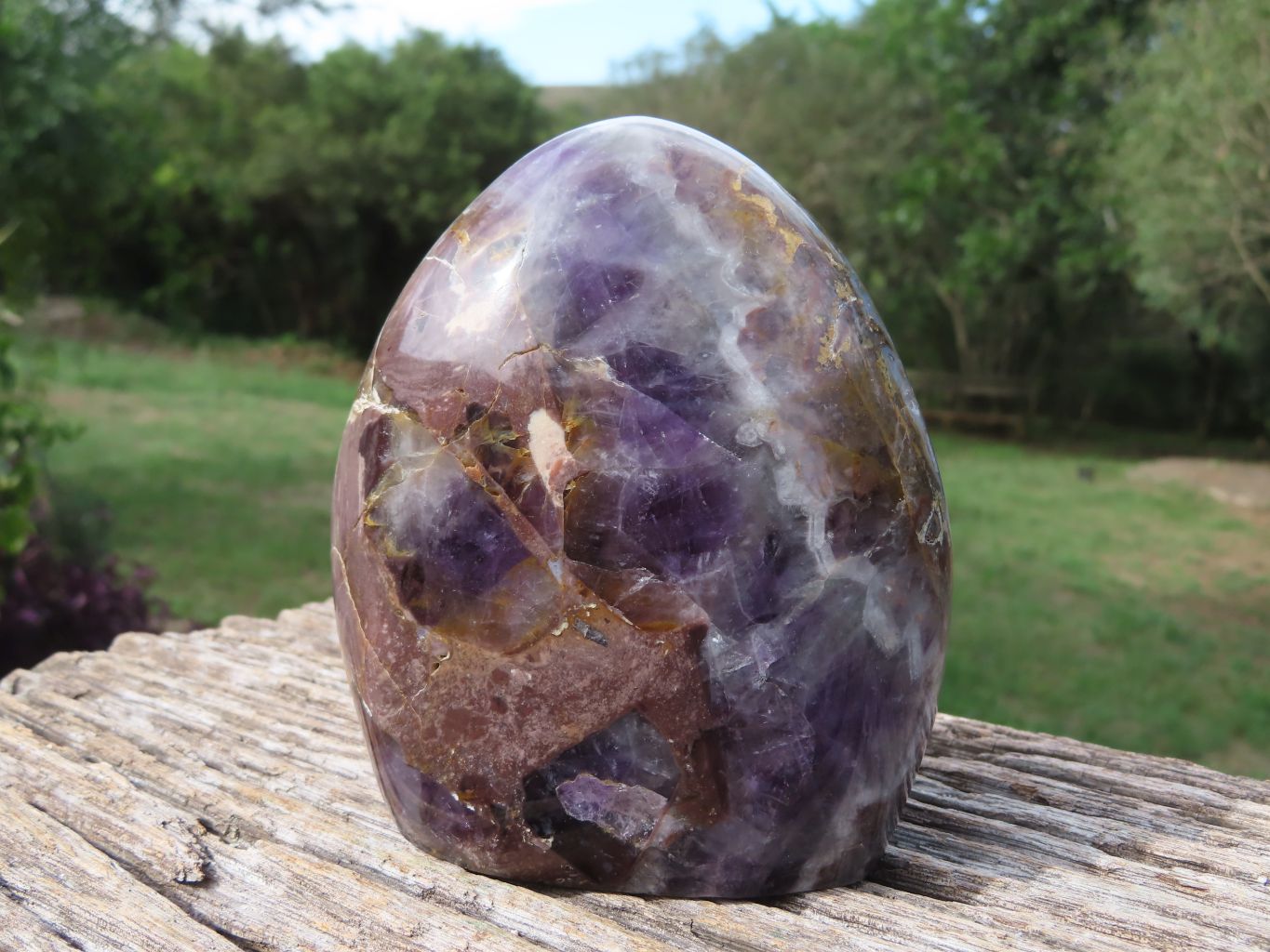 Polished Flower Dream Amethyst Standing Free Forms x 2 From Madagascar - TopRock
