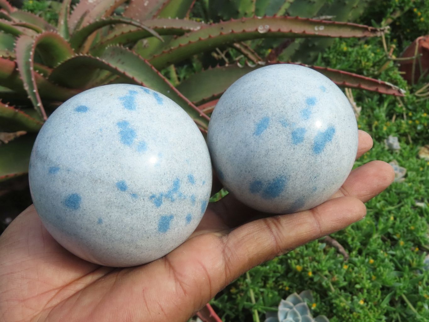 Polished Small Affordable Blue Spotted Spinel Spheres x 6 From Madagascar - TopRock