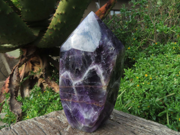 Polished Chevron Amethyst Crystal Points with Natural Flaws  x 2 From Zambia - TopRock