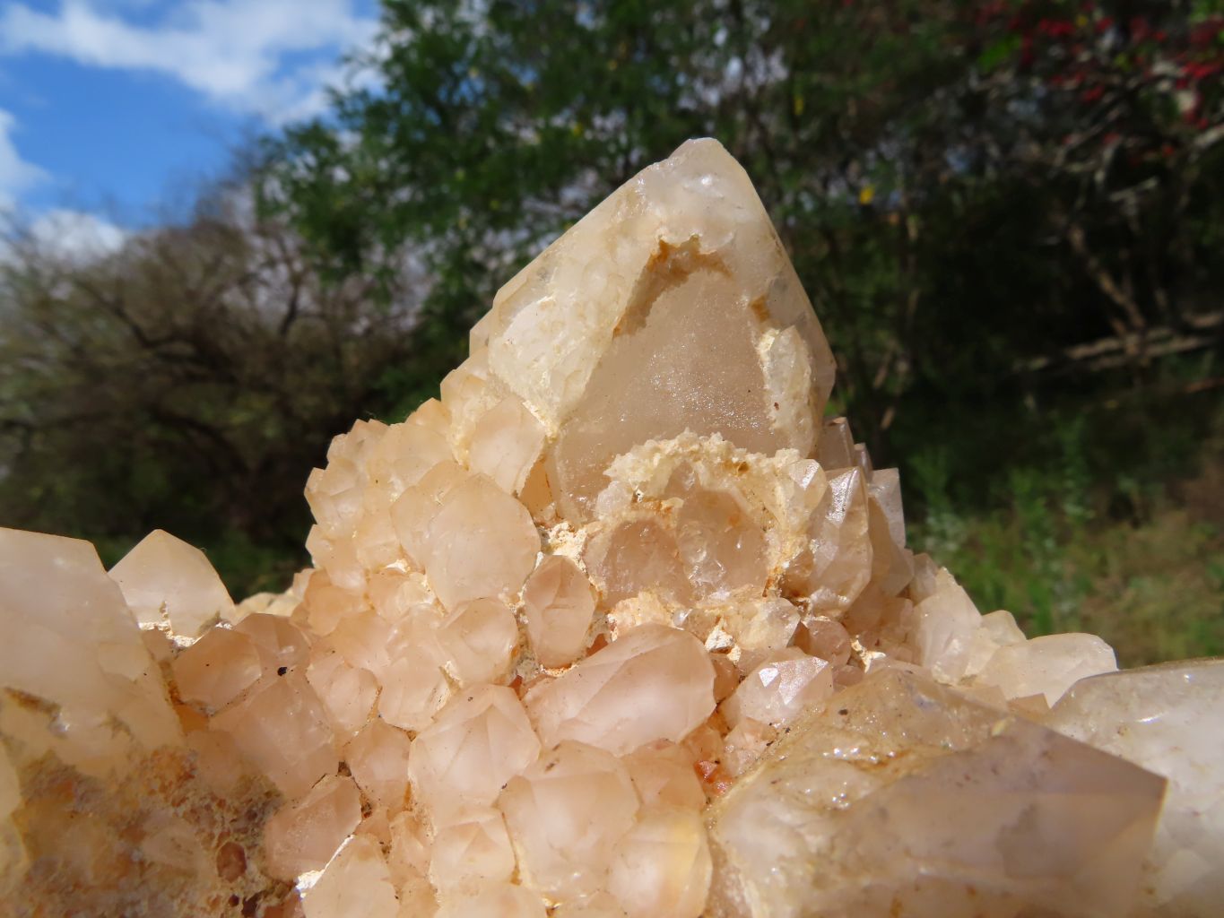Natural Castle Quartz Cluster With Cascading Window Termination x 1 From Ambatfinhandrana, Madagascar - TopRock