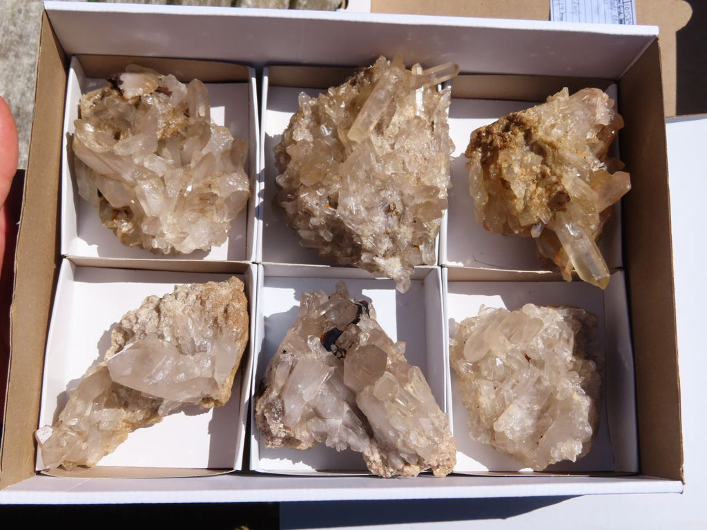 Natural Madagascar Quartz Clusters x 6 From Madagascar - TopRock