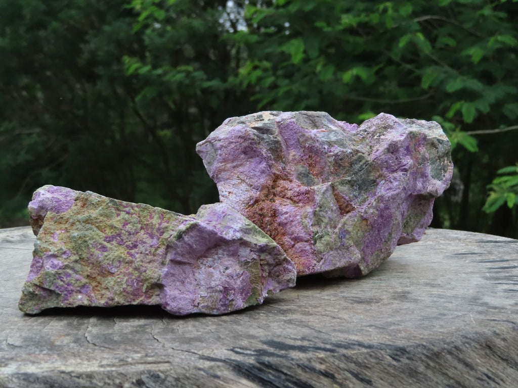 Natural Rare Stichtite & Green Serpentine Specimens x 2 From Barberton, South Africa - TopRock