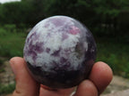 Polished Lepidolite Spheres One With Rubellite Pink Tourmaline x 4 From Madagascar - TopRock