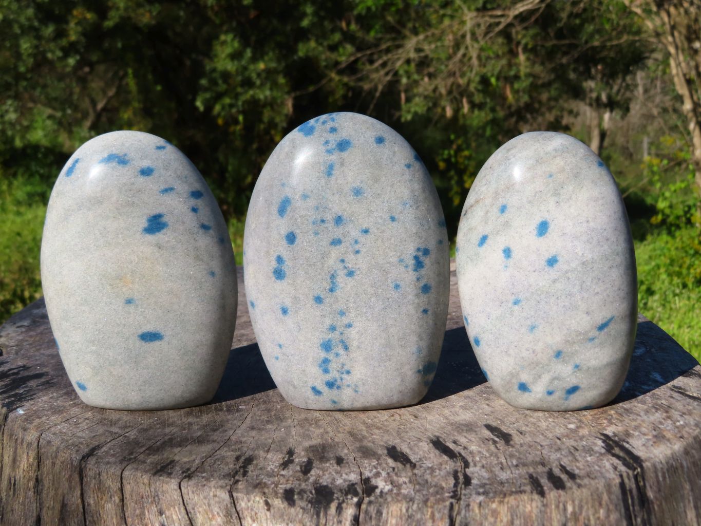 Polished Blue Spotted Spinel Standing Free Forms x 3 From Madagascar - TopRock