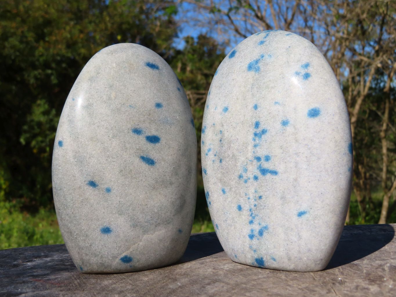 Polished Blue Spotted Spinel Standing Free Forms x 3 From Madagascar - TopRock
