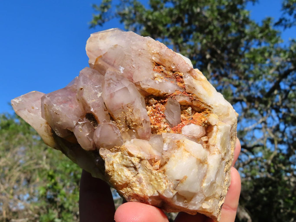 Natural Hematoid Quartz Clusters x 3 From Zimbabwe - TopRock