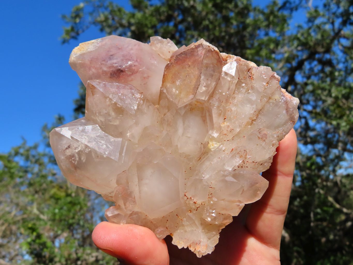 Natural Hematoid Quartz Clusters x 3 From Zimbabwe - TopRock