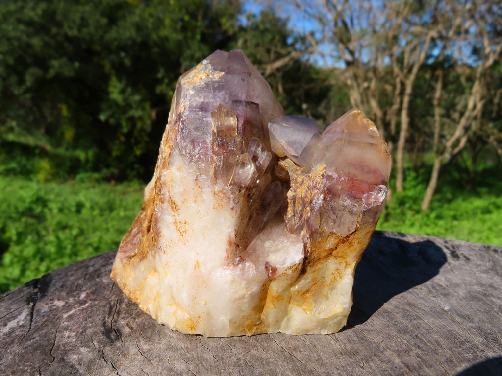 Natural Hematoid Quartz Clusters x 3 From Zimbabwe - TopRock