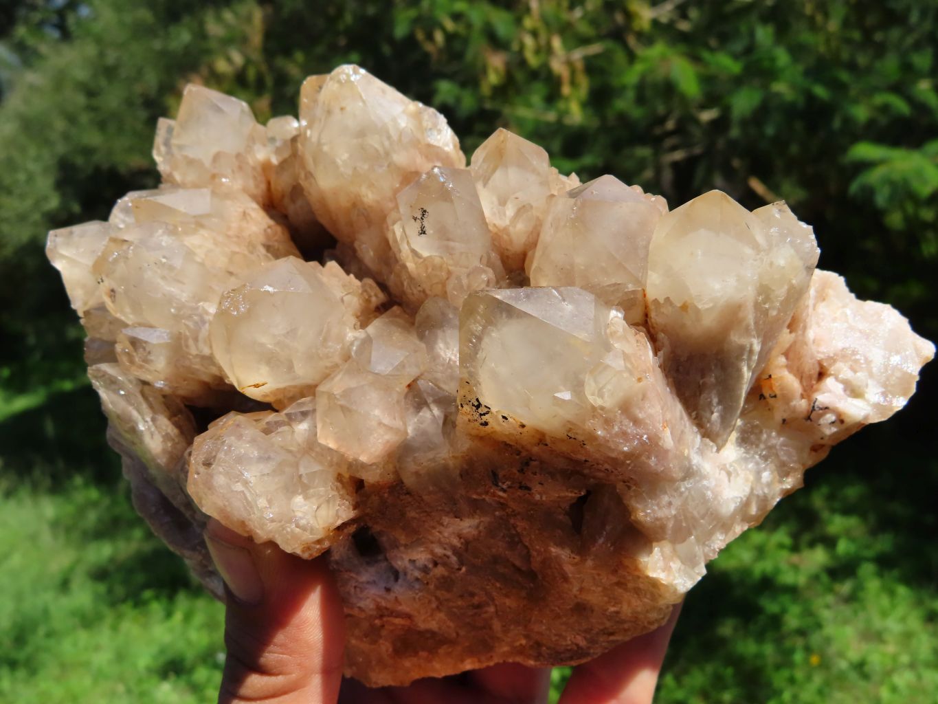 Natural Smokey Phantom Quartz Cluster x 1 From Lwena, Congo - TopRock