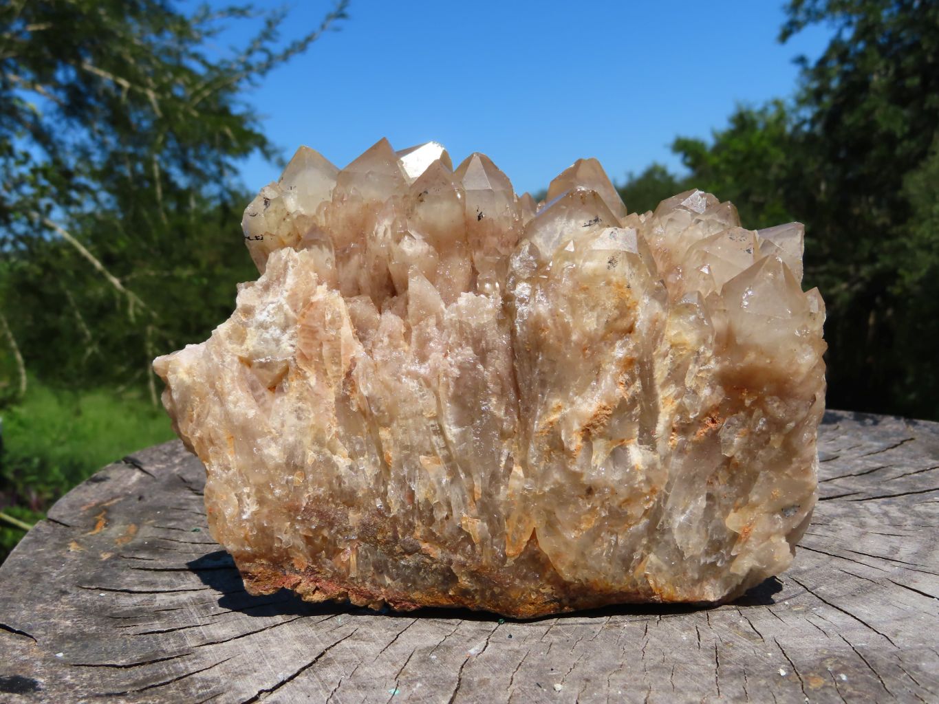 Natural Smokey Phantom Quartz Cluster x 1 From Lwena, Congo - TopRock