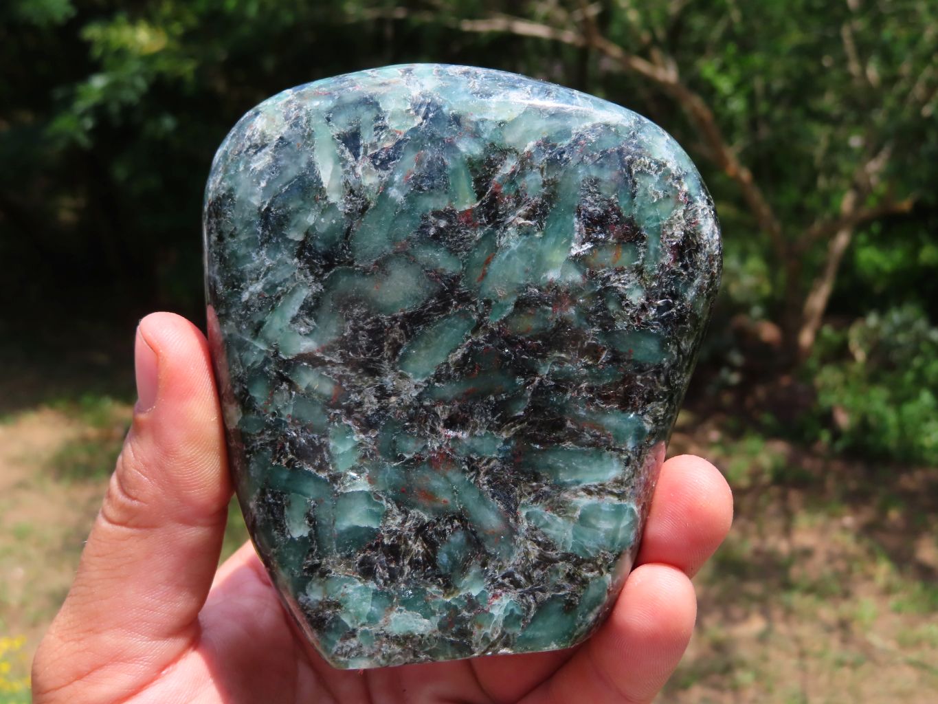 Polished Emeralds In Matrix Standing Free Form x 2 From Sandawana, Zimbabwe - TopRock