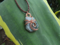 Polished Messina Quartz with Copper, Malachite, Epidote, Ajoite  Facetted Free Forms in Copper Art Wire Wrap Pendant - sold per piece - From Messina, South Africa - TopRock