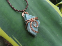 Polished Messina Quartz with Copper, Malachite, Epidote, Ajoite  Facetted Free Forms in Copper Art Wire Wrap Pendant - sold per piece - From Messina, South Africa - TopRock