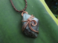 Polished Messina Quartz with Copper, Malachite, Epidote, Ajoite  Facetted Free Forms in Copper Art Wire Wrap Pendant - sold per piece - From Messina, South Africa - TopRock