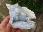 Natural Etched Blue Lace Agate Geodes x 7 From Malawi - TopRock