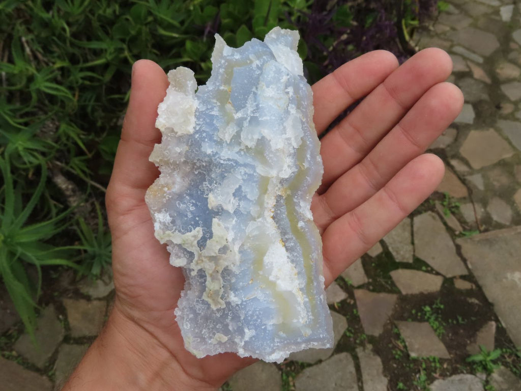 Natural Etched Blue Lace Agate Geodes x 7 From Malawi - TopRock