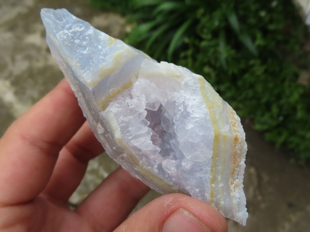 Natural Etched Blue Lace Agate Geodes x 7 From Malawi - TopRock