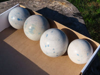 Polished Blue Spotted Spinel Spheres x 4 From Madagascar - TopRock