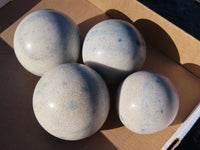 Polished Blue Spotted Spinel Spheres x 4 From Madagascar - TopRock