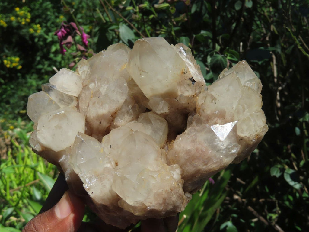 Natural Smokey Phantom Quartz Clusters x 3 From Lwena, Congo - TopRock