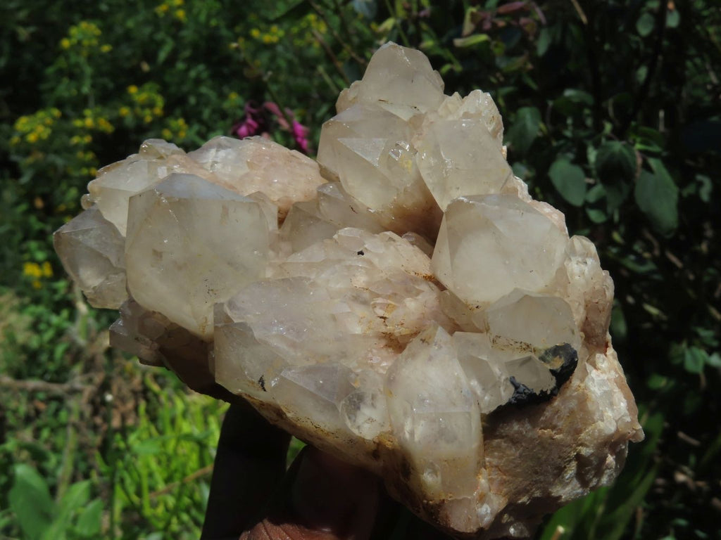 Natural Smokey Phantom Quartz Clusters x 3 From Lwena, Congo - TopRock