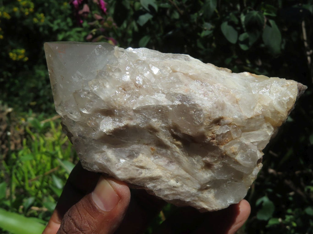 Natural Smokey Phantom Quartz Clusters x 3 From Lwena, Congo - TopRock