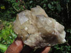 Natural Smokey Phantom Quartz Clusters x 3 From Lwena, Congo - TopRock