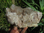 Natural White Phantom Cascading Smokey Lwena Quartz Clusters x 2 From Lwena, Congo - TopRock