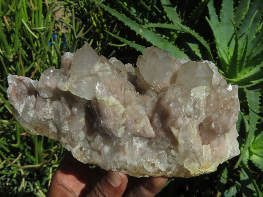 Natural White Phantom Cascading Smokey Lwena Quartz Clusters x 2 From Lwena, Congo - TopRock