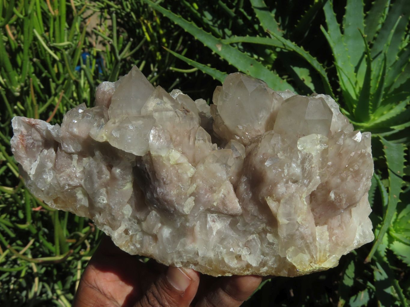 Natural White Phantom Cascading Smokey Lwena Quartz Clusters x 2 From Lwena, Congo - TopRock