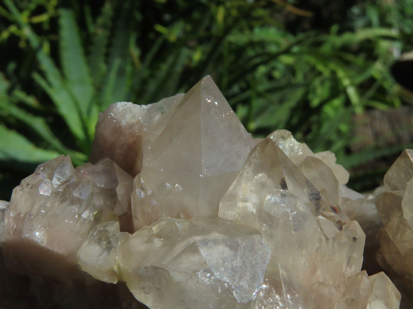 Natural White Phantom Cascading Smokey Lwena Quartz Clusters x 2 From Lwena, Congo - TopRock